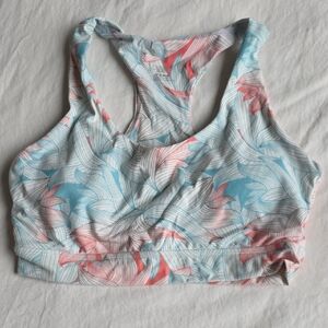 BuffBunny Floral Solar Racerback Sports Bra - Teal and Orange